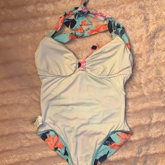 Seafolly Blue and Orange One Piece Swimwear - Picture 4 of 8